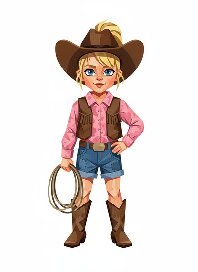 My Little Cowgirl Adventure 🤠 - Cubist Painting