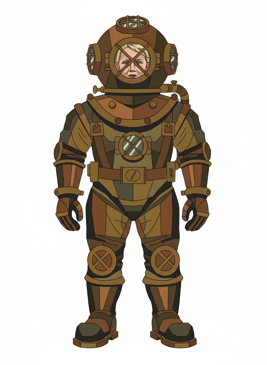 Diver Ashley - Cubist Painting