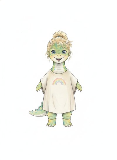 My Little Dino Girl 🦖 - Gentle Pencil