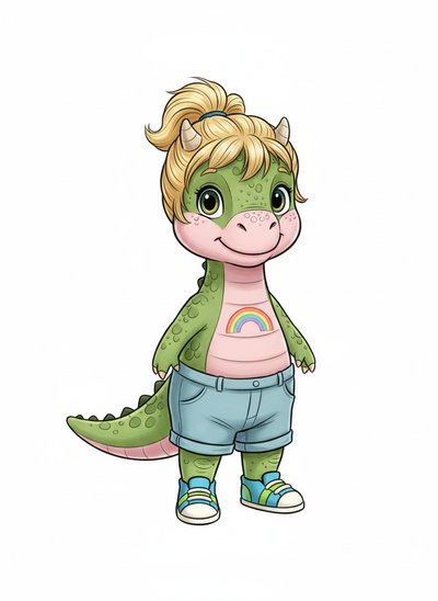 My Little Dino Girl 🦖 - Vintage Storybook