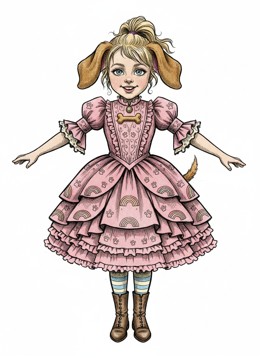 Ashley the Pup - Victorian Illustration