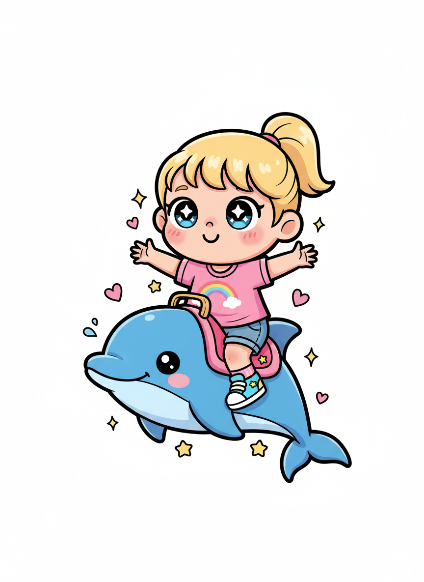 Ashley the Dolphin Rider - Kawaii Cute
