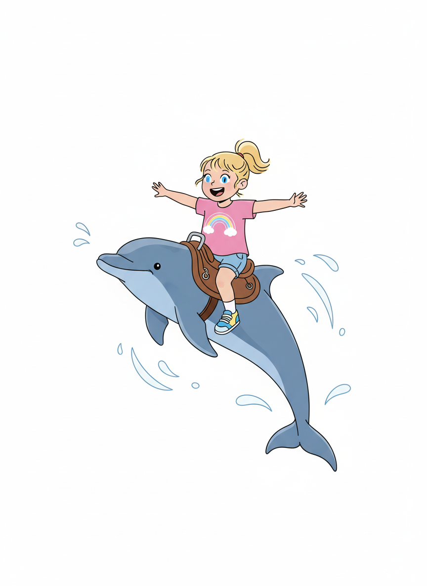 Ashley the Dolphin Rider - Minimalist