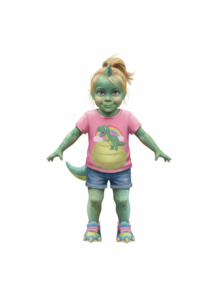 Ashley's Dino Roar - Impressionist Painting