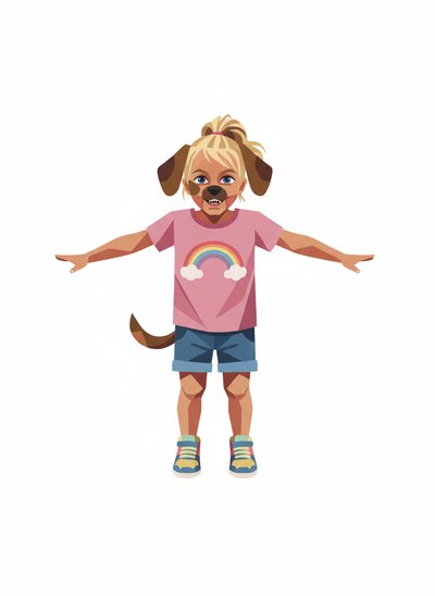 My Girl's Doggy Delights 🐶 - Cubist Painting