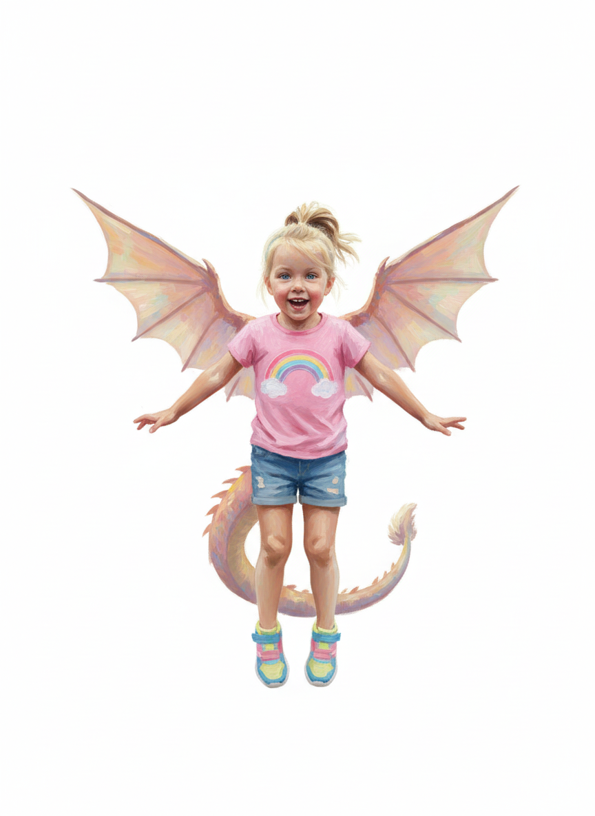 Ashley the Dragon - Impressionist Painting