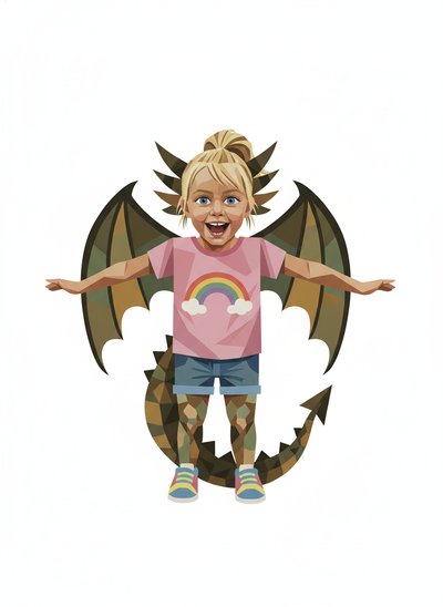 Ashley's Dragon Dreams 🐉 - Cubist Painting