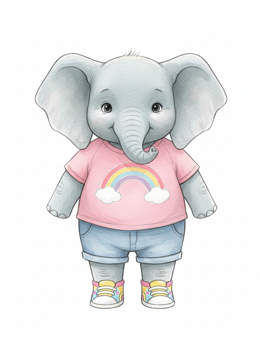 Ashley the Elephant - Gentle Pencil