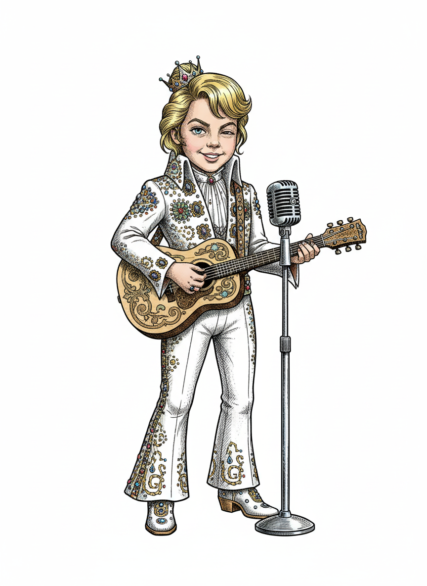 Ashley the Rock Star King - Victorian Illustration