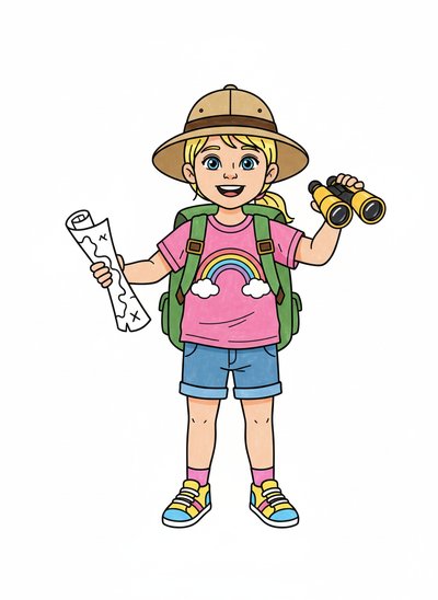 Ashley's Adventure Awaits 🌍 - Classic Coloring Book