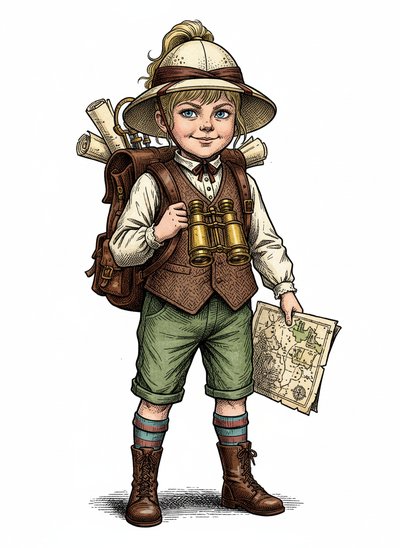 Ashley's Adventure Awaits 🌍 - Victorian Illustration