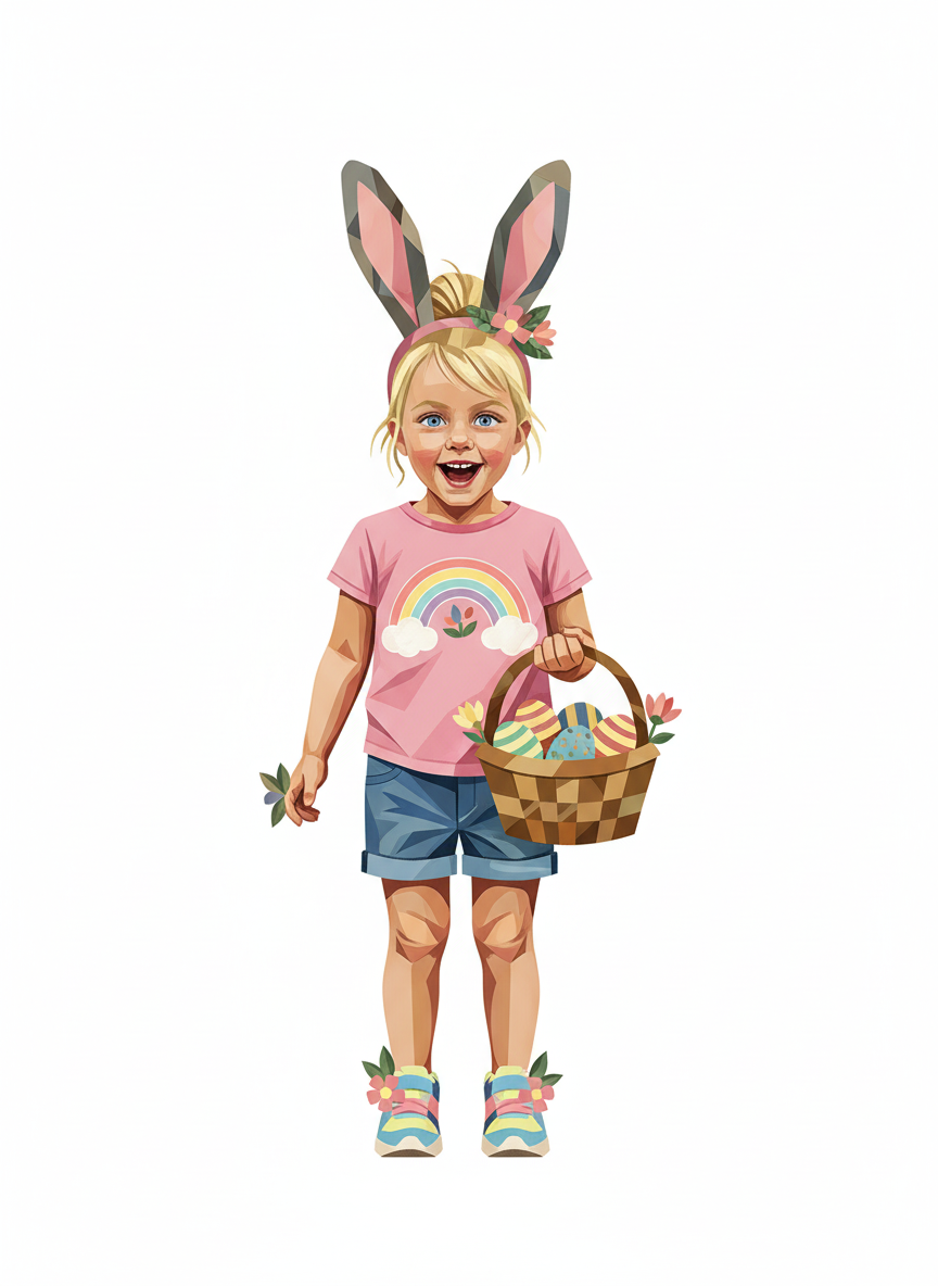 Ashley the Hoppy Bunny - Cubist Painting