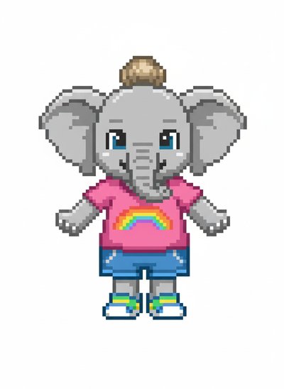 My Girl's Elephant Adventure 🐘 - Pixel Art