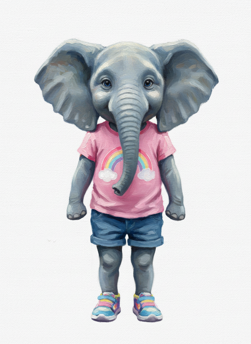 Ashley the Elephant - Impressionist Painting