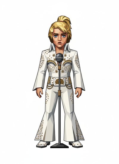 My Girl's Rockin' Elvis 🎸 - Cubist Painting