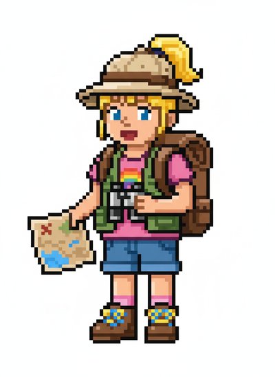 Ashley's Adventure Awaits 🌍 - Pixel Art