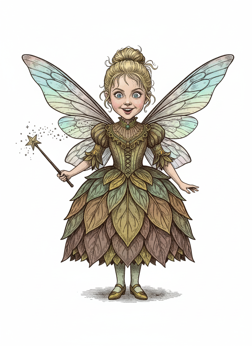Ashley the Enchanted Fairy - Victorian Illustration