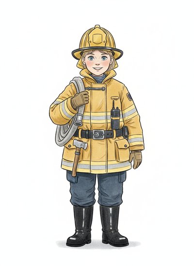 Ashley's Firefighter Adventure 🚒 - Gentle Pencil
