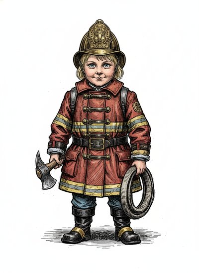 Ashley's Firefighter Adventure 🚒 - Victorian Illustration