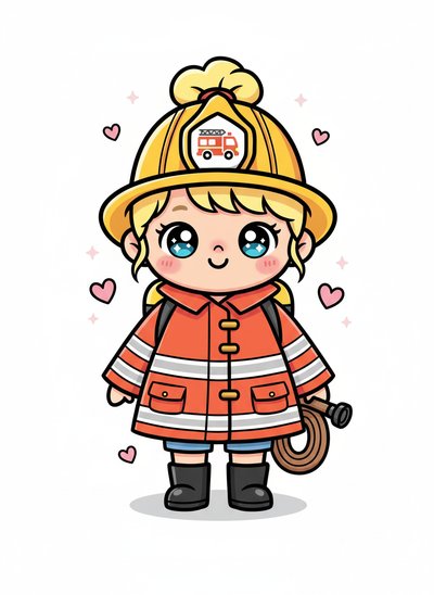 Ashley's Firefighter Adventure 🚒 - Kawaii Cute
