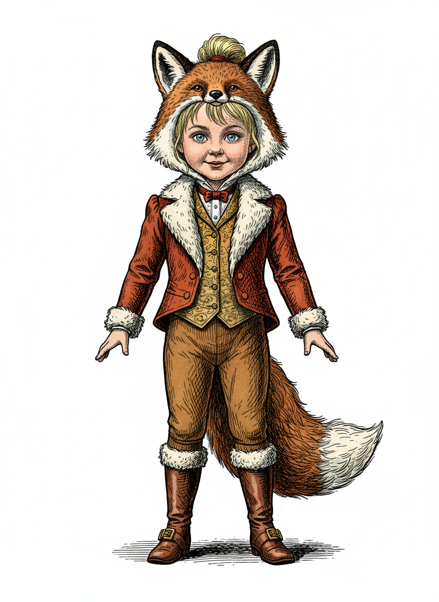 Ashley the Fox - Victorian Illustration