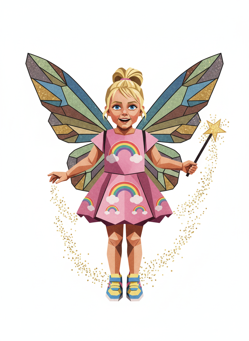 Ashley the Enchanted Fairy - Cubist Painting