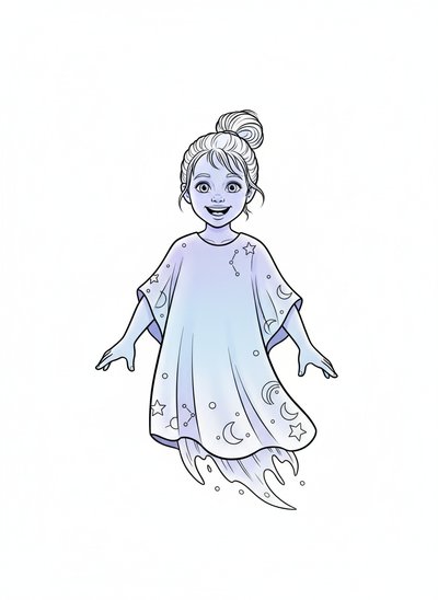 Ashley the Little Ghost 👻 - Classic Coloring Book