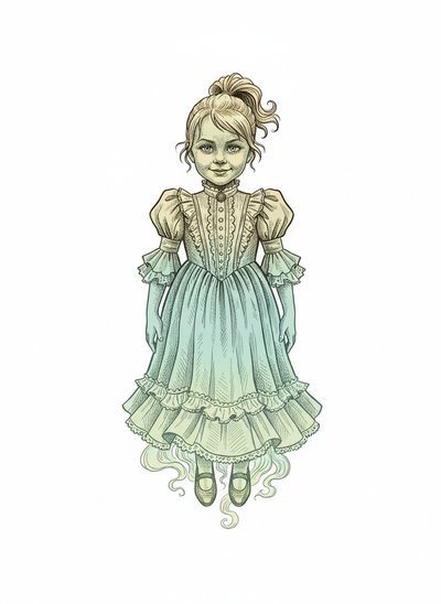 Ashley the Little Ghost 👻 - Victorian Illustration