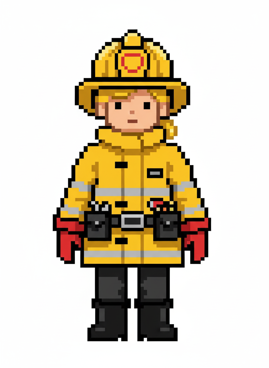 Firefighter Ashley - Pixel Art