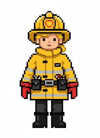 Ashley's Firefighter Adventure 🚒 - Pixel Art
