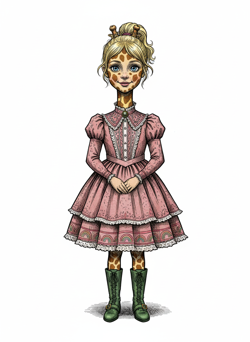 Giraffley Ash - Victorian Illustration