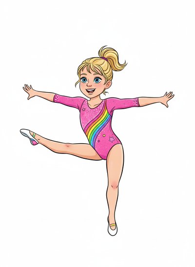 Ashley's Gymnast Giggles 🤸‍♀️ - Classic Coloring Book