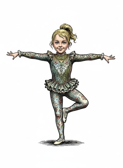 Ashley's Gymnast Giggles 🤸‍♀️ - Victorian Illustration