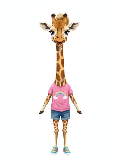 Ashley's Giraffe Adventure 🦒 - Impressionist Painting