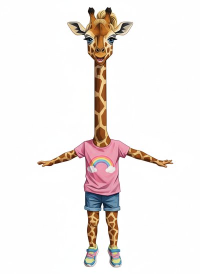 Ashley's Giraffe Adventure 🦒 - Cubist Painting