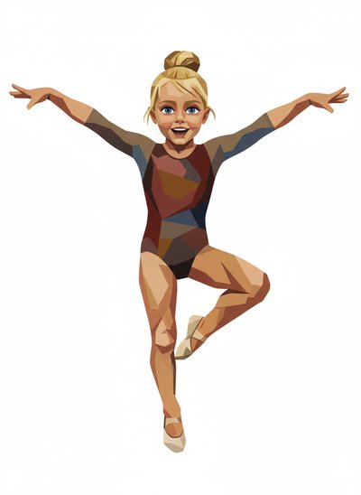 Ashley's Gymnast Giggles 🤸‍♀️ - Cubist Painting
