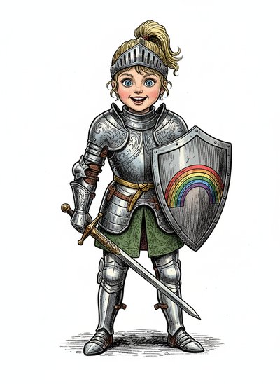 Ashley's Knightly Adventure 🌟 - Victorian Illustration