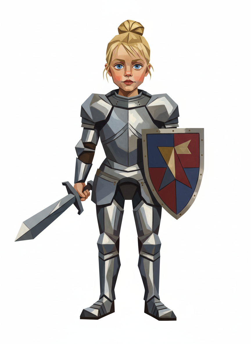 Sir Ashley the Brave - Cubist Painting