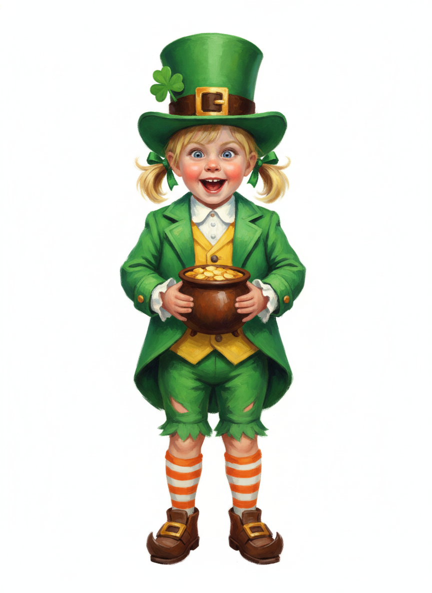 Lucky Ashley Leprechaun - Impressionist Painting