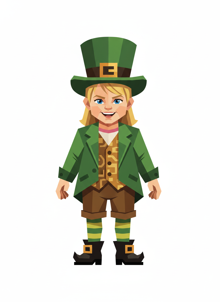 Lucky Ashley Leprechaun - Cubist Painting