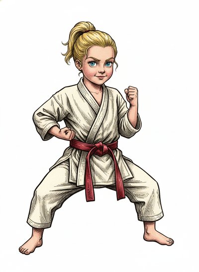 Ashley's Karate Adventure 🥋 - Victorian Illustration