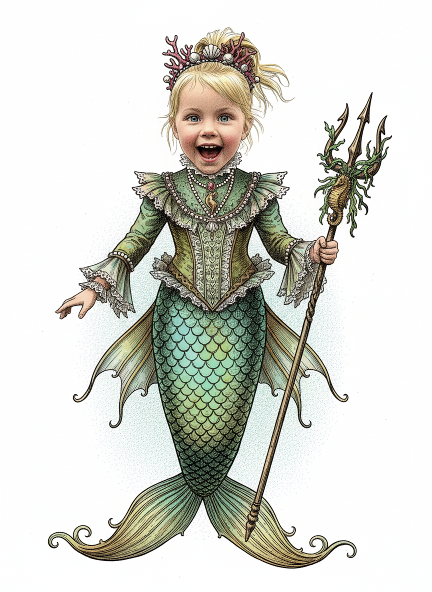 Mermaid Ash - Victorian Illustration