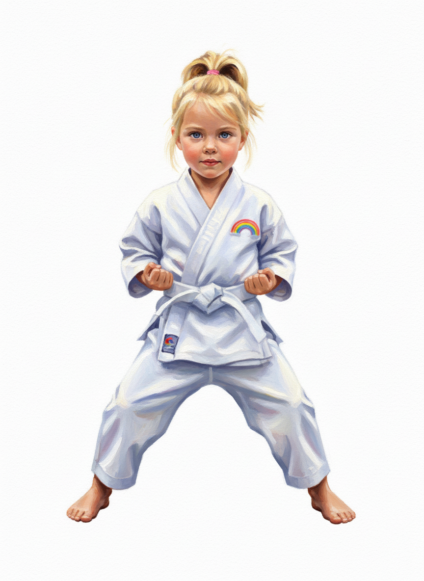 Ashley the Karate Kid - Impressionist Painting