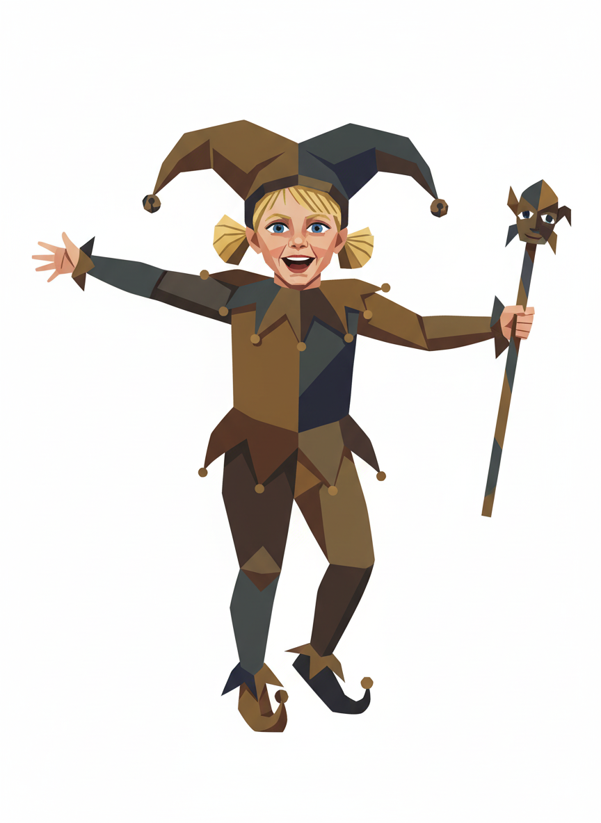 Ashley the Joyful Jester - Cubist Painting