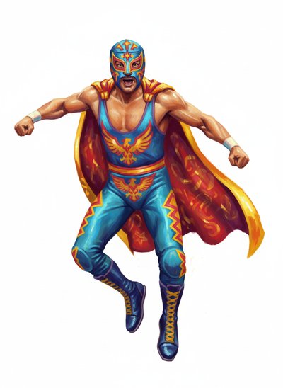 Ashley the Luchadora 🌟 - Impressionist Painting