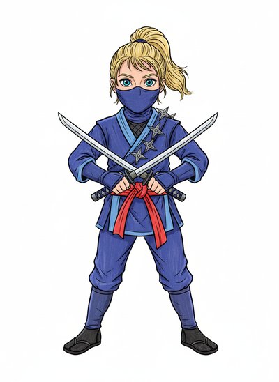 Ashley's Ninja Adventures 🥷 - Classic Coloring Book