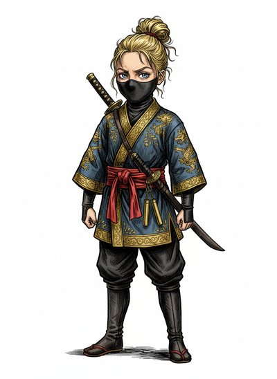 Ashley's Ninja Adventures 🥷 - Victorian Illustration
