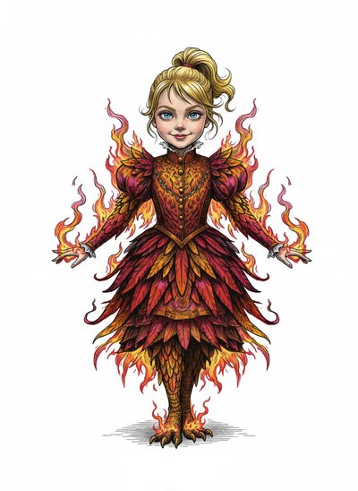 My Girl the Phoenix 🌟 - Victorian Illustration