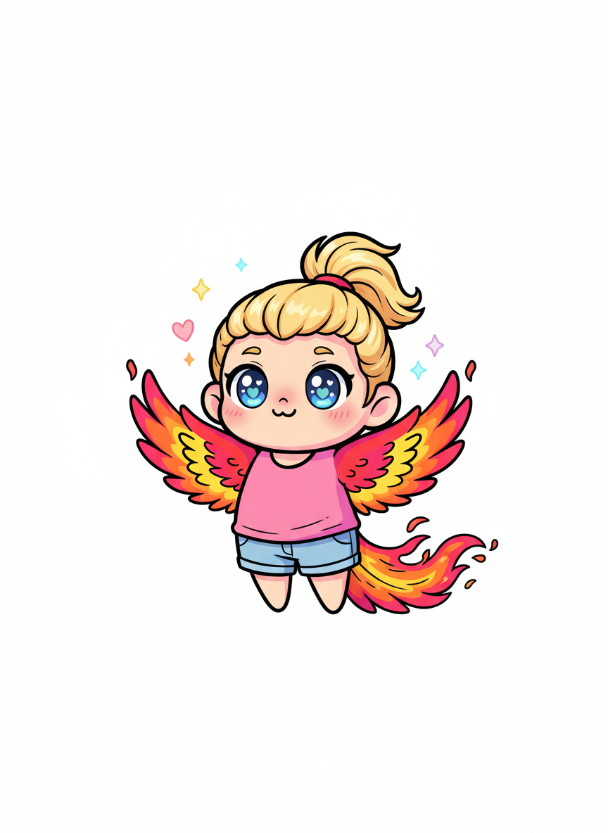 Ash the Firebird - Kawaii Cute