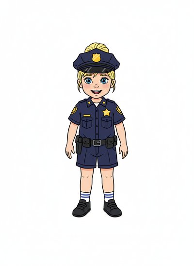Ashley the Little Officer 🚓 - Classic Coloring Book